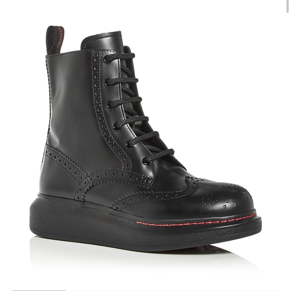 ALEXANDER MCQUEEN Women's Hybrid Wingtip Combat Boots